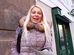 Voracious daddy notices a sextractive long haired Russian blondie in the street of London so he pays her 20 pounds to lure her to give him a head in peppering sex video by Mofos Network.