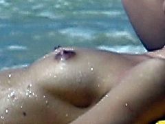 tiny boobs on beach