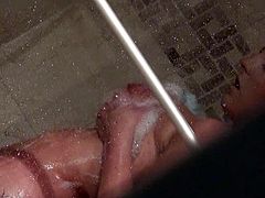 Lucky guy picks up one horny and dirty brunette with natural tits. She takes a shower at his place and then gets fucked long and hard in her asshole.