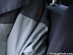 This red-haired whore agrees for a blowjob with ease. She starts sucking in the car and then in a park.