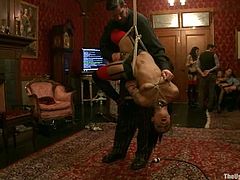 Amazing girls get humiliated at the party. These tied up chicks lick and finger each others pussies. Then they get fisted as well.