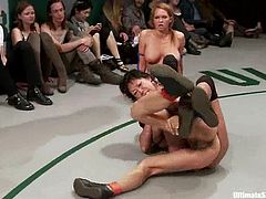 Nasty girls fight fiercely showing great martial arts skills. Then loosing girls lick pussies and get fingered.