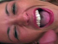 Carmella Bing is a sex dark haired mommy with huge boobs. She gives titty jobs and gets fucked at both ends in threesome action. They bang MILFs mouth and vagina like crazy in this hot scene.