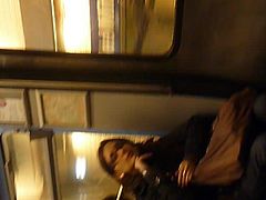 girl flashing in subway PARIS humm