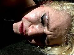 Blonde girl is tormented in provocative BDSM porn clip