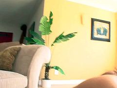 Young hot ass brunette Grace Glam with big juicy ass in slutty lingerie gets shaved cunny licked by step daddy and rides on his cock while mammy is having shopping spree.