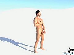 Dominic Pacifico jerks off in the beach while flaunting his amazing body. He's ready to be very bad and drive his public crazy with his alluring and provocative body!