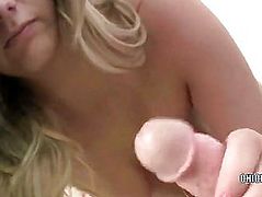 Golden-Haired college cutie Brooke is giving a oral