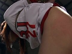 Stunning Korean cheerleader loves A round of bdsm.