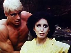 The Classic Porn video is everything you need right now to satisfy all your dirty desires. Nasty brunette wearing polka pop dress spies on one kinky guy who jerks off his cock in the forest.