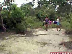 Hot playful lesbian Sophia and Nicole are camping in the backyard.Watch these babes getting together and enjoying great lesbians act.