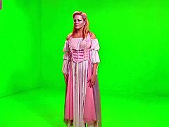 Group of experienced good looking and famous pornstars with hot bodies get filmed in point of view behind the scenes while filming parody on Ghost Busters on green screen.