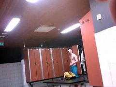 Having fun in the locker room