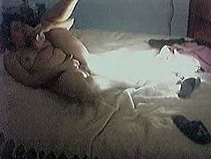 Hidden cam - Woman masturbates on bed with sextoy