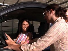 These two babes had their minivan break down. They called for a tow then decided to have a lunch of sweet, wet pussy while they waited.