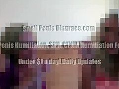 Small Penis Disgrace brings you a hell of a free porn video where you can see how some gorgeous and wild dommes mock you tiny penis while assuming very interesting poses.