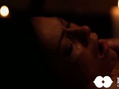 Enjoy watching passionate lesbian scene from Lust Cinema studios! Duet of zesty raven haired lesbies with perfect bodies slide against each other's naked bodies and hump on each other with passion.