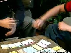 Checkout these three horny and buffed muscle gay cubs in their hot action.Jeff Baron, Brett Collins and Cody Scott, playing a board game together till they all feel horny and the games ends their when they all strips off their clothes for hot gay action.