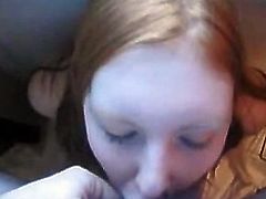 Redhead blowjob