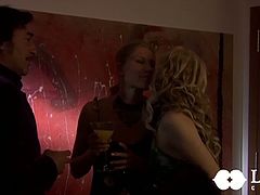 Lust Cinema brings you an exciting free porn video where you can see how a hot blonde gets banged from both ends into heaven while assuming very interesting positions.