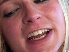 Light haired hot blooded third gender spreads her legs and takes pleasure of deep throat blowjob, provided by her freaky stud. Watch this passionate TS cock suck in Fame Digital porn clip!