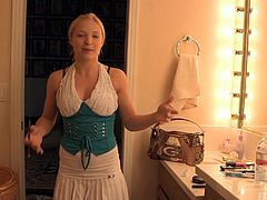 Pretty Blonde Amateur Changing Clothes and Looking Sexy