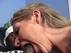 Nasty blonde girls get their mouths filled with cum after FFM sex