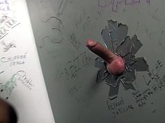 Have a good time watching this ebony, with a nice ass wearing a thong, while she sucks a big rocket and gets nailed by it in a disgusting toilet.
