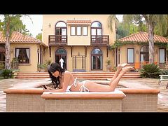 Passion HD brings you a hell of a free porn video where you can see how the hot brunette Anissa Kate gets assfucked by the poolside while assuming very hot poses.