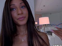Nadia Nicole is s skinny sexy chick that loves doing her yoga exercises in her bare skin. This flexible dark haired hottie with small tits, sexy ass and hairless pussy shows it all in the open air.