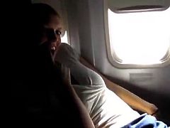 Amateur Masturbation in airplane