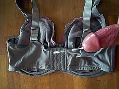 cumshot on a stolen bra, geklauten BH besamt