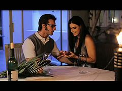 ressed in a revealing nightgown that shows off her slim and sexy body, India Summer has made dinner for you and invites you to the table.See how this sexy brunette babe gets fucked and till gets cummed on her ass.