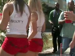 Check out these sexy ladies in this hot clip where these wear sexy outfits in what seems to be a parade.