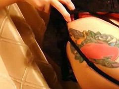 Skinz brings you a hell of a free porn video where you can see how the tattooed minx Katie Fearsome teases in lingerie while assuming some very interesting poses.