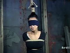 Master A. has a new fuck doll. Her name is Tia Ling and she's an Asian masochist. He ties her up to wooden frames and fucks her with an automatic machine and a vibrator.