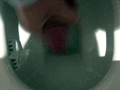 Toilet masturbation cumshot