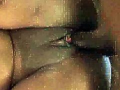 This ebony babe spreads her legs to allow her lover to pound her fresh cunt as he likes. She is delighted by the way he fucks her pussy and rubs herself too.