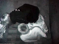 At midnight, sexual aroused couples on the side of building were voyeured! They don't have a fucking clue that they are being watche by our secret spy camera!
