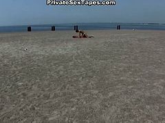 Slutty and kinky whore gets poked on the beach by thy guy