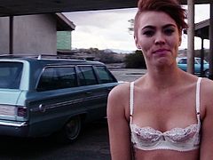 Cocky Britt Linn shows her titties sitting in an old car. This chick poses naked and in lingerie inside the house. This girl knows how to impress any man.
