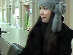 Amateur pick up action with super pretty chick Natasha in the local mall