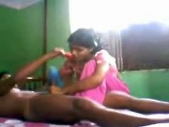 North Indian Girl's BJ , HJ  with her Neighbor's dick