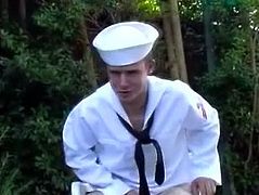 Witness this clip where a sexy guy, with a big meaty stick wearing his uniform, takes his clothes off, swims on a big pool and touches himself.