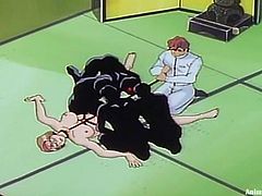 This is an anime porn video and this drawn sex doll is going to be raped by a group of ninjas. But her hero man will come and rescue her.