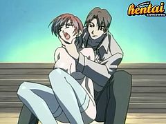 Get wild watching this anime video where a Japanese girl, with big boobs wearing stockings, gets extremely horny and gets tricked.