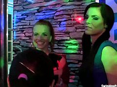 Check out some of the hottest pornstars ever involved into a nasty orgy at the club. They all switch turns to suck cock and want someone to stick it into their holes.