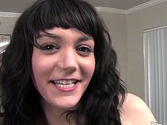 This cutie has an incredibly seductive body and she has a never ending sex drive. Boobalicious brunette knows just how good her lover's cum tastes. She sucks his tool passionately like a pro.