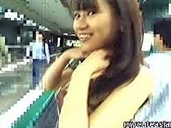 Asian girls are usually very shy and this babe is one of them. Still, she decides to do something crazy and gets naked at the airport to show her sexy body.