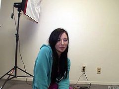 This long and raven haired whorish chick with big sexy booty sat on floor with her legs spread apart and pleased herself with fingers. Have a look at this kinky bitch in Fame Digital sex clip!